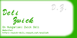 deli zwick business card